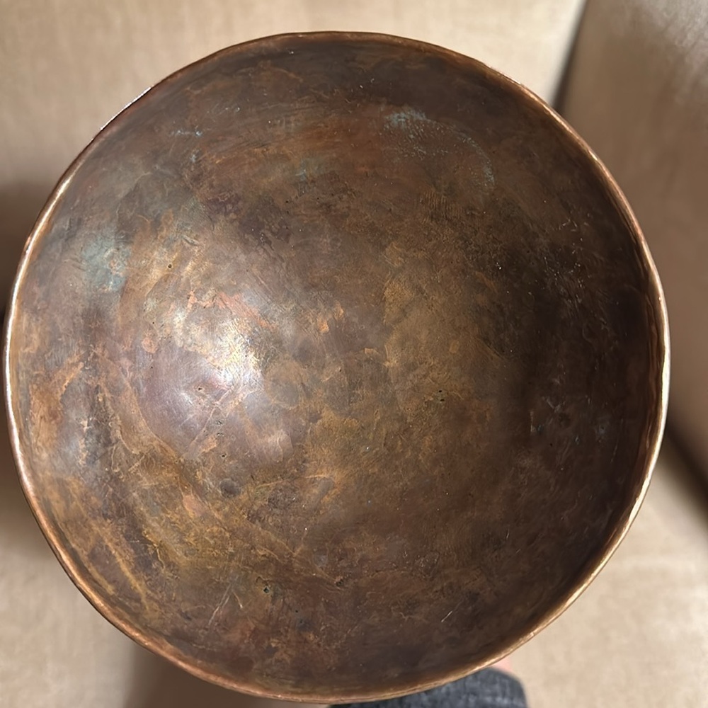 Handmade and Hammered Copper and Brass Vase 14” - Picture 6 of 12